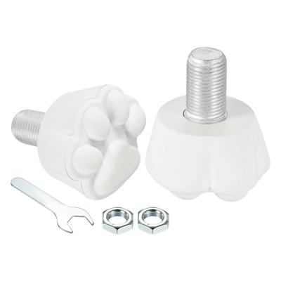 Roller Skate Toe Stops Rubber Brake Stoppers Block with Bolts Cat Claw, White