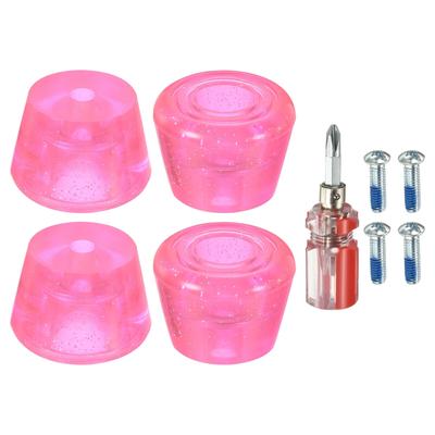 Roller Skate Toe Stops with Screwdriver Brake Stoppers Block, Clear Pink 2 Pair - Clear Pink