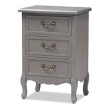 Baxton Studio Capucine Antique French Country Cottage Wood 3-Drawer End Table