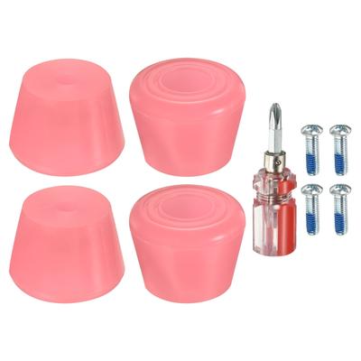 Roller Skate Toe Stops with Screwdriver 82A Brake Stoppers Block, Pink 2 Pair