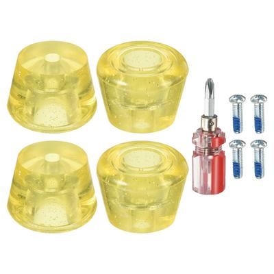 Roller Skate Toe Stops with Screwdriver Brake Stoppers Block Clear Yellow 2 Pair - Clear Yellow