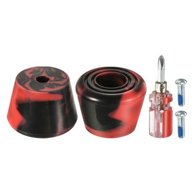 Roller Skate Toe Stops with Screwdriver Brake Stoppers Block, Mixed Black Red - Mixed Black Red