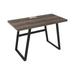 Wooden Writing Desk with Metal Base and Rectangular Top, Brown and Black