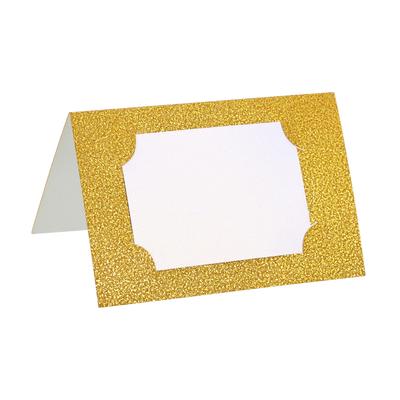 Table Name Place Cards,50Pcs Favor Decor Seat Blank Card, Glitter Gold Tone - Glitter Gold Tone