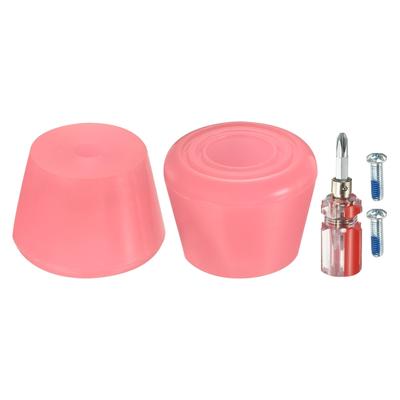 Roller Skate Toe Stops with Screwdriver 82A Rubber Brake Stoppers Block, Pink