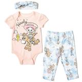 Disney Pixar Toy Story Jessie Bullseye Infant Baby Girls Bodysuit Pants and Headband 3 Piece Outfit Set Newborn to Infant