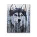 Stupell Industries Smiling Husky Dog Rustic Birch Tree Overlay Graphic Art Gallery Wrapped Canvas Print Wall Art Design by Kamdon Kreations