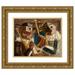 Tadeusz Makowski 18x15 Gold Ornate Wood Frame and Double Matted Museum Art Print Titled - Bagpiper (Biniou Players) (1929)
