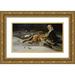 Salvador SÃ¡nchez Barbudo 24x15 Gold Ornate Framed and Double Matted Museum Art Print Titled - A Watchful Eye - the Vigil (1885)