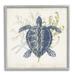 Stupell Industries Detailed Sea Turtle Layered Coral Aquatic Life Graphic Art Gray Framed Art Print Wall Art Design by Victoria Barnes