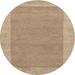 Ahgly Company Indoor Round Contemporary Orange Brown Abstract Area Rugs 3 Round