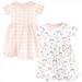 Luvable Friends Baby and Toddler Girl Cotton Short-Sleeve Dresses 2pk Unicorn 9-12 Months