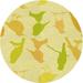 Ahgly Company Machine Washable Indoor Round Transitional Golden Brown Yellow Area Rugs 6 Round