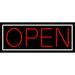 White Border With Red Open LED Neon Sign 6 x 15 - inches Black Square Cut Acrylic Backing with Dimmer - Bright and Premium built indoor LED Neon Sign for storefront.