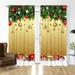 Goory 2PCS Modern Home Decor Curtains Linen Textured Bedroom Panels Drapes Christmas Print Rod Pocket Living Room Window Curtain Christmas O W:41 x H:91