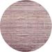 Ahgly Company Machine Washable Indoor Round Contemporary Rose Pink or Pink Rose Pink Area Rugs 3 Round