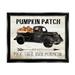 Stupell Industries Pumpkin Patch Farm Sign Fall Harvest Picking Jet Black Framed Floating Canvas Wall Art 16x20 by Cindy Jacobs