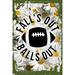 Daisy Flower Wall Art Falls out balls out funny football touchdown autumn sports Tin Wall Sign 8 x 12 Decor Funny Gift