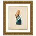 Francisco Fierro 20x24 Gold Ornate Framed and Double Matted Museum Art Print Titled - Woman Carrying Large Jar (ca. 1850)