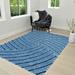 HR HANDCRAFT RUGS shag Rug 8x10 for Living Room Decor 2021 Rug Trends Bright Modern Swirls Pattern 3-D Hand Carved Shaggy Blue and Chocolate