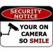 Retro Metal Tin Sign Wall Tin Sign Vintage Metal Sign Security Notice Your On Camera So Smile Laminated Security Sign Man Cave Decorative Aluminum Sign 12è„³8 Signs Plates Printed