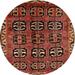 Ahgly Company Indoor Round Traditional Crimson Red Persian Area Rugs 4 Round