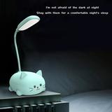 LED Table Lamp Cordless Cartoon Cat Design Reading Light with Flexible Neck USB Rechargeable 9*7*18CM Solid Color