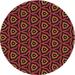 Ahgly Company Machine Washable Indoor Round Transitional Red Wine or Wine Red Area Rugs 4 Round