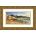 Strube Ling 18x11 Gold Ornate Wood Framed with Double Matting Museum Art Print Titled - Cefalu Sicily Evening