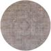 Ahgly Company Machine Washable Indoor Round Industrial Modern Rose Dust Purple Area Rugs 5 Round