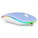 2.4GHz & Bluetooth Mouse Rechargeable Wireless Mouse for T-Mobile REVVL V+ 5G Bluetooth Wireless Mouse for Laptop / PC / Mac / Computer / Tablet / Android RGB LED RGB LED Pure White