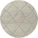 Ahgly Company Indoor Round Mid-Century Modern White Gold Oriental Area Rugs 4 Round