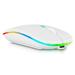 2.4GHz & Bluetooth Mouse Rechargeable Wireless Mouse for Infinix Zero 8 Bluetooth Wireless Mouse for Laptop / PC / Mac / Computer / Tablet / Android RGB LED Pure White