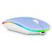2.4GHz & Bluetooth Mouse Rechargeable Wireless Mouse for MatePad 5G Bluetooth Wireless Mouse for Laptop / PC / Mac / Computer / Tablet / Android RGB LED RGB LED Pure White