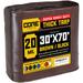 Core Tarps 30 ft. x 70 ft. 20 Mil Heavy Duty Polyethylene Tarp, Waterproof, Rip & Tear Proof Aluminum in Brown | 1 H x 30 W x 70 D in | Wayfair