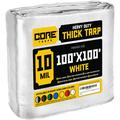 Core Tarps Heavy Duty 10 Mil 100" X 100" Waterproof Cover Tarp Aluminum in White | 1 H x 100 W x 100 D in | Wayfair CT-604-100X100