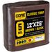 Core Tarps 12 ft. x 25 ft. 5 Mil Heavy Duty Polyethylene Tarp, Waterproof, Rip & Tear Proof Aluminum in Brown | 1 H x 12 W x 25 D in | Wayfair