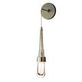 Hubbardton Forge Link Clear Glass Low Voltage Sconce Glass/Metal in Gray | 16.1 H x 5.5 W x 6.6 D in | Wayfair 201395-1004