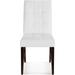 Red Barrel Studio® Tufted Parsons Chair in White Faux Leather/Wood/Upholstered in Brown | 37.5 H x 17.5 W x 18 D in | Wayfair