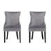 Rosdorf Park Stonefort Chair w/ Steel Legs Set Of 2 Wood/Upholstered/Velvet in Gray/Black | 39.4 H x 22 W x 26.4 D in | Wayfair