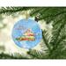 The Holiday Aisle® Merry Christmas Staffordshire Solid Hanging Figurine Ornament Ceramic/Porcelain in Blue | 2.8125 H x 2.8125 W x 0.15 D in | Wayfair