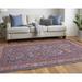 Red 168 x 126 W in Area Rug - Langley Street® Birchlawn Oriental Washable Navy Blue/Rug Polyester | 168 H x 126 W in | Wayfair