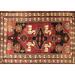 Black/Brown 84 x 60 x 0.35 in Area Rug - Bungalow Rose Southwestern Machine Woven Wool/Area Rug in Red/Brown/Black /Wool | Wayfair