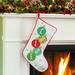 The Holiday Aisle® Ornament Name Personalized Stocking Polyester in Green/Red/Yellow | 16 H x 10 W in | Wayfair B57286D2DA614111AC1A754D3A226B7A