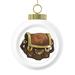 The Holiday Aisle® Bag Christmas Ball Ornament Ceramic/Porcelain in Brown/Yellow | 8 H x 6 W in | Wayfair 93E6A36BA89A44A0B62AEDA65D64C96D