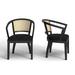 Birch Lane™ Ashia Velvet, Rubberwood, & Cane Dining Chairs Wood/Upholstered/Velvet in Black | 31 H x 23.5 W x 23 D in | Wayfair