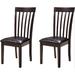 Red Barrel Studio® Rake Back Dining Room Chair, Set Of 2, Dark Faux Leather/Wood/Upholstered in Brown | 40 H in | Wayfair
