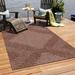 Brown 96 x 63 x 0.13 in Area Rug - Union Rustic Everyn Striped Machine Woven Indoor/Outdoor Area Rug in | 96 H x 63 W x 0.13 D in | Wayfair