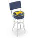 Holland Bar Stool NCAA Swivel 25" Counter Stool Upholstered/Metal in Black/Gray | 40 H in | Wayfair L7C425MichUn