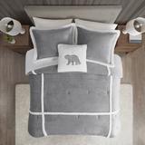 Woolrich Orlen Plush to Sherpa Comforter Set Polyester/Polyfill/Microfiber/Flannel in Gray/White | Wayfair WR10-3839